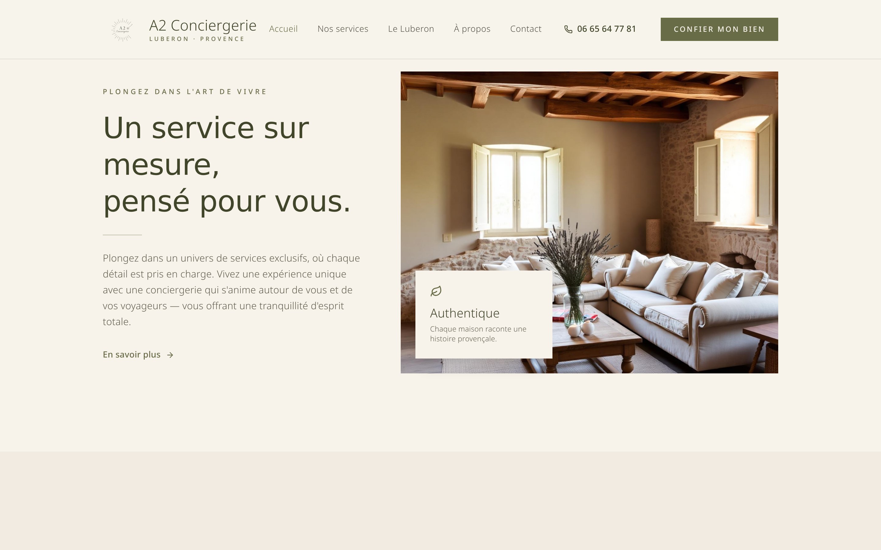 Section services et engagements A2 Conciergerie