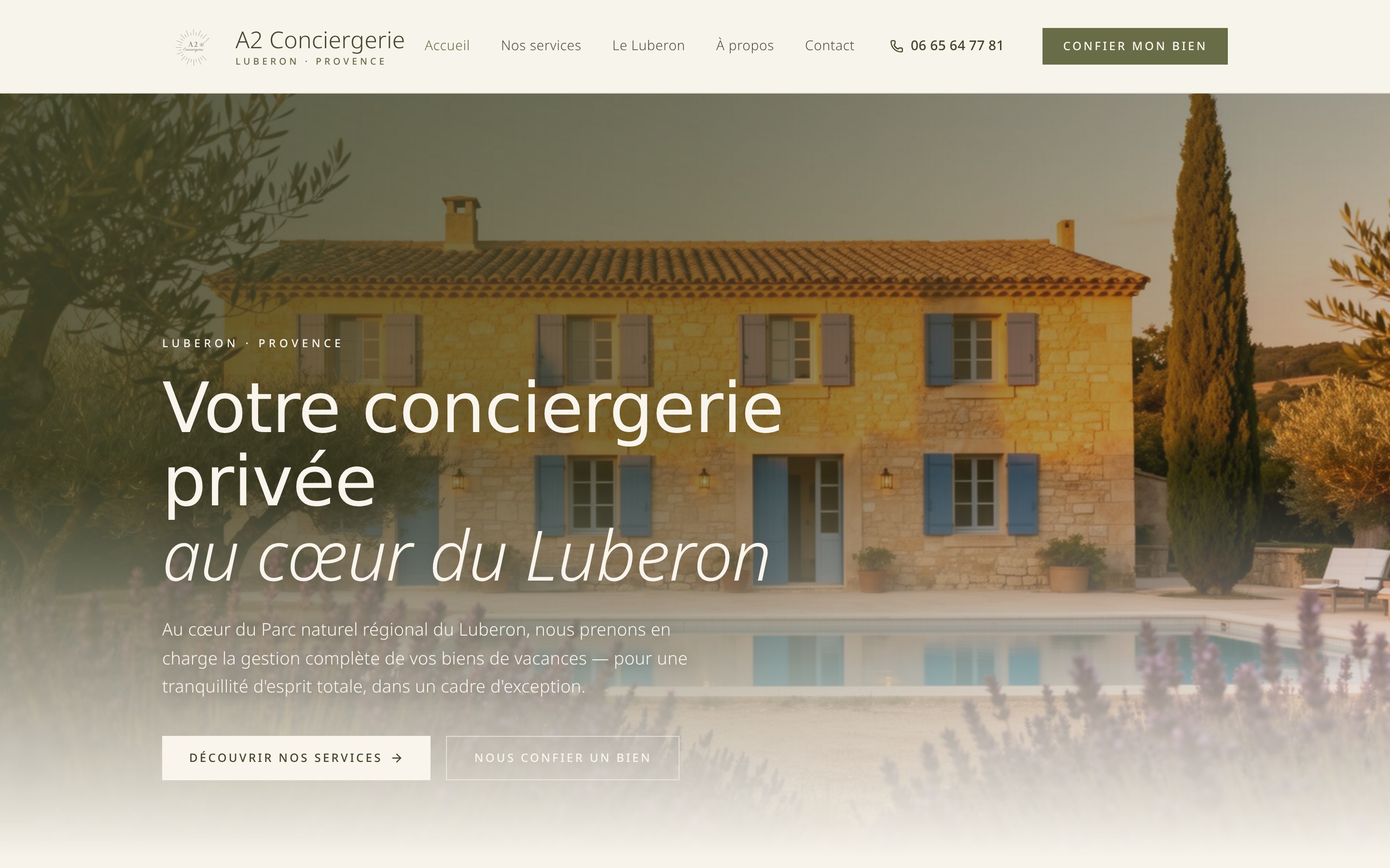 Aperçu du site A2 Conciergerie