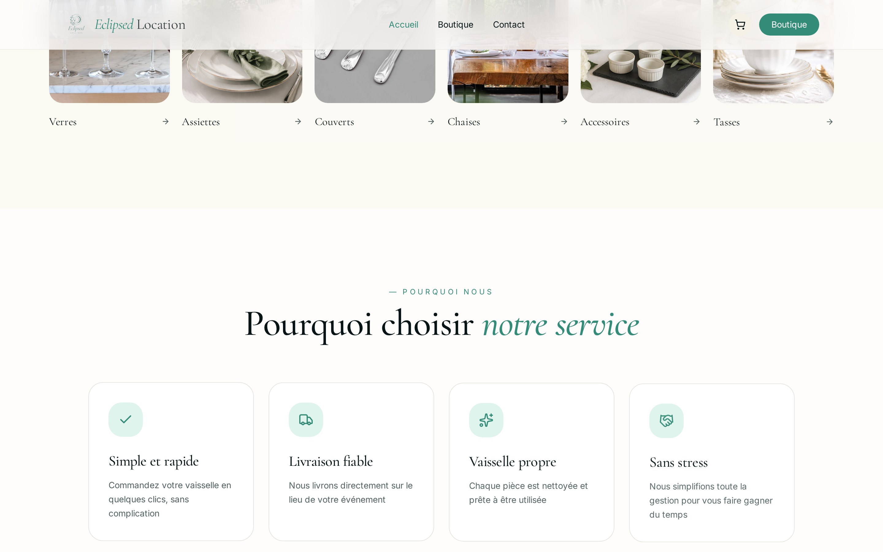 Section devis et éléments de réassurance Eclipsed Location