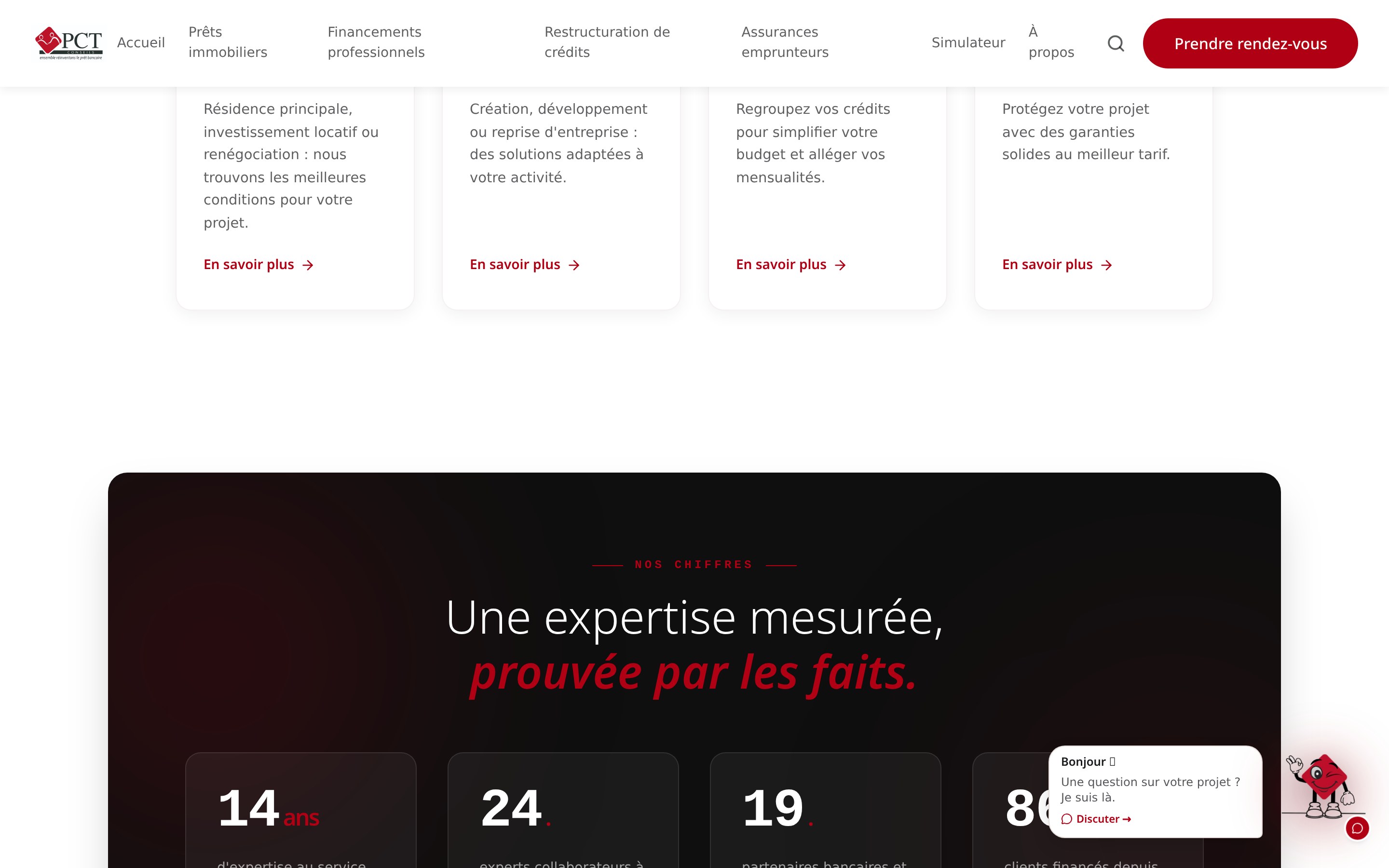 Section agences locales et simulateur de prêt