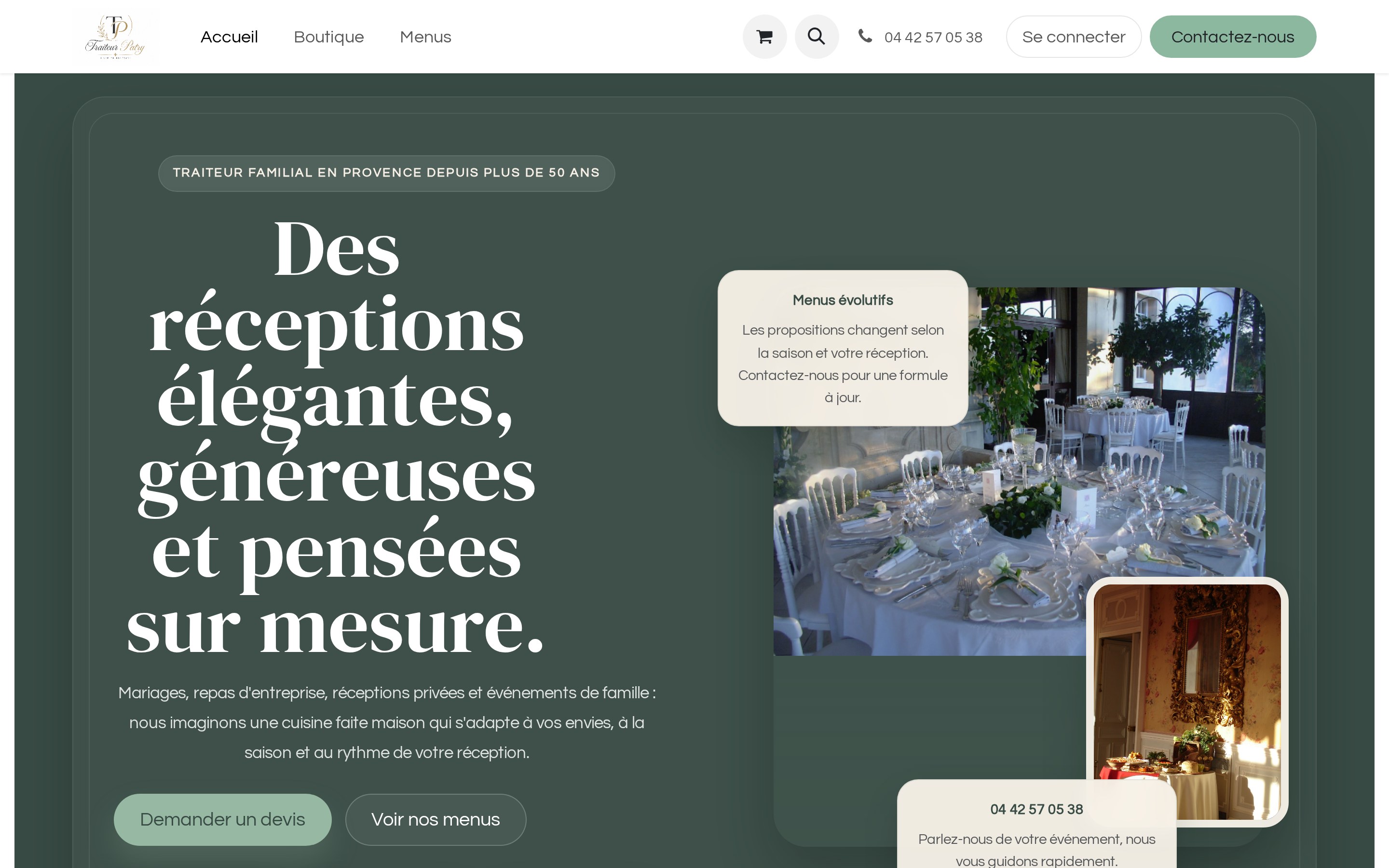 Aperçu du site Traiteur Patry